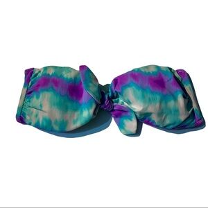 Victoria’s Secret Blue White Purple Lined Padded Nylon Bikini Top Women’s Small